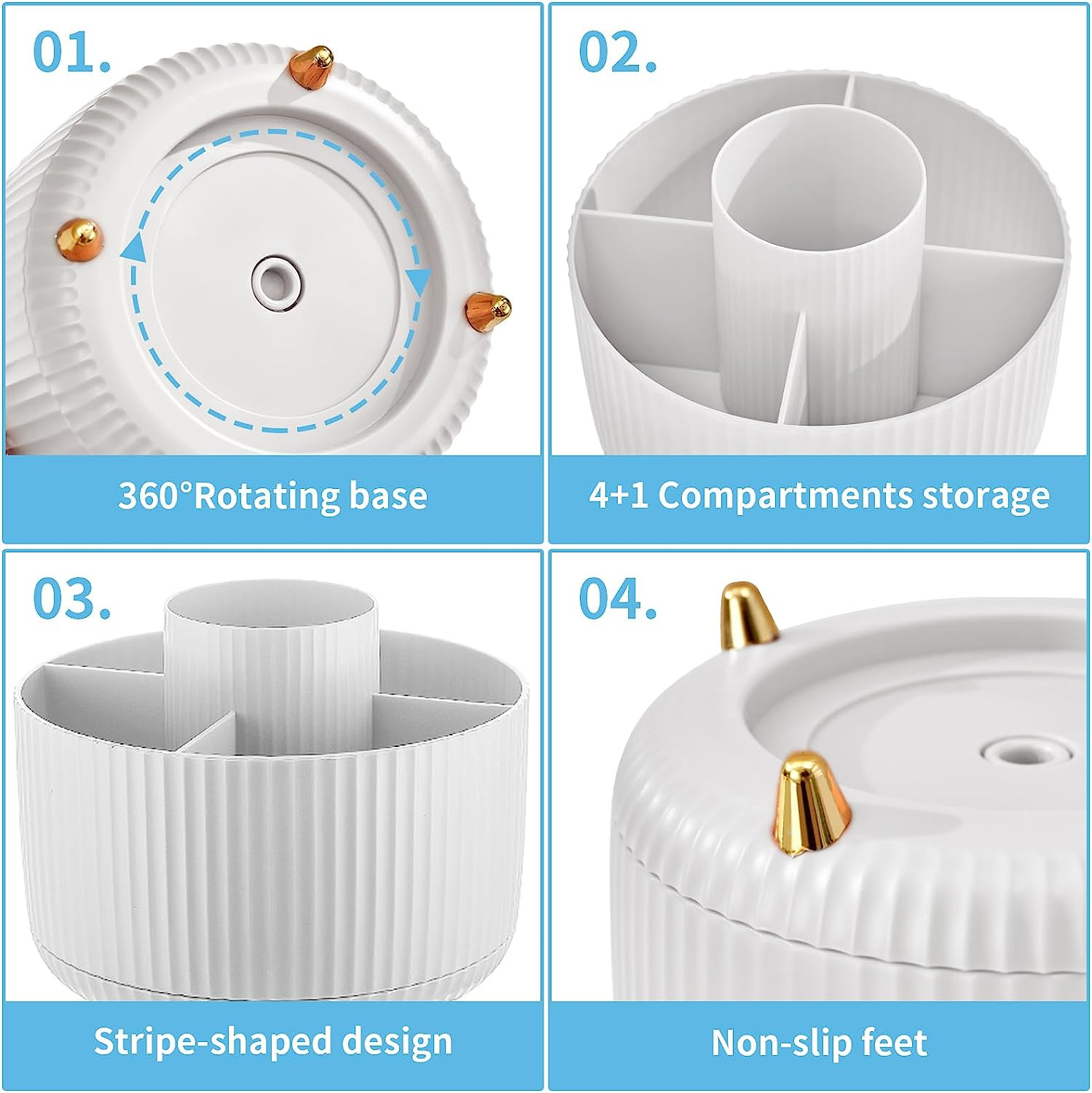 Desk Organizer, 360-Degree Rotating Pen Holder, Desk Organizers and Accessories