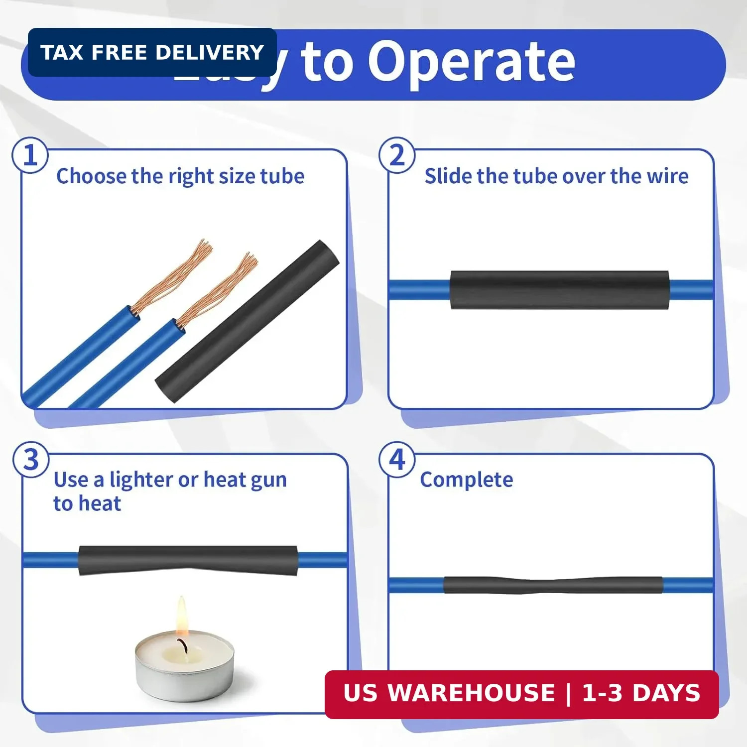420 pcs Heat Shrink Tubing Kit, 3:1 Ratio Adhesive Lined, 7 Sizes Marine Wire Sh