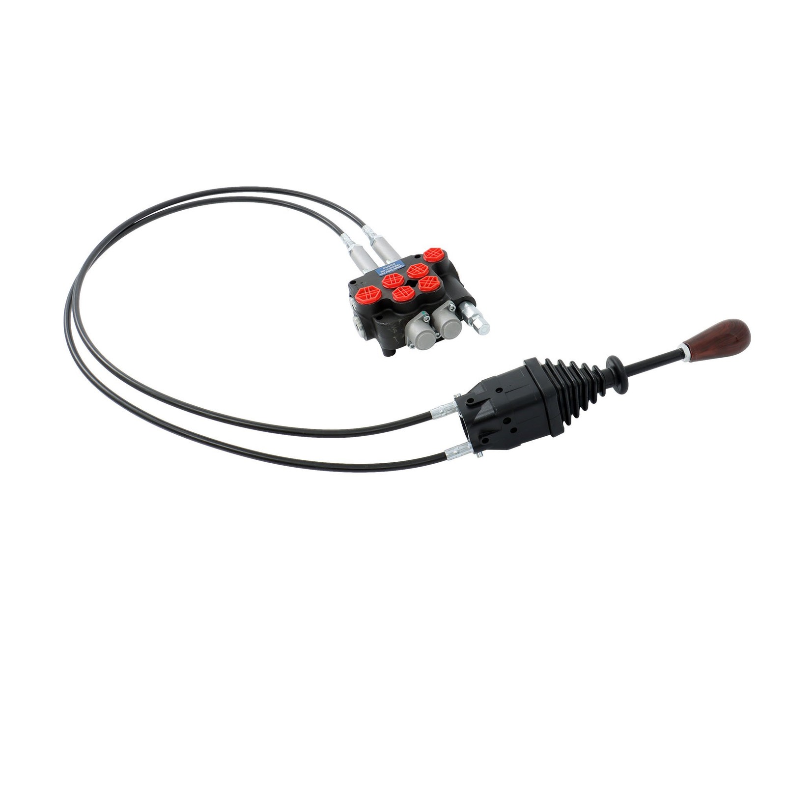 2 Spool Remote Control Valve 80LPM Hydraulic Kit w/Joystick 4.9ft Cables