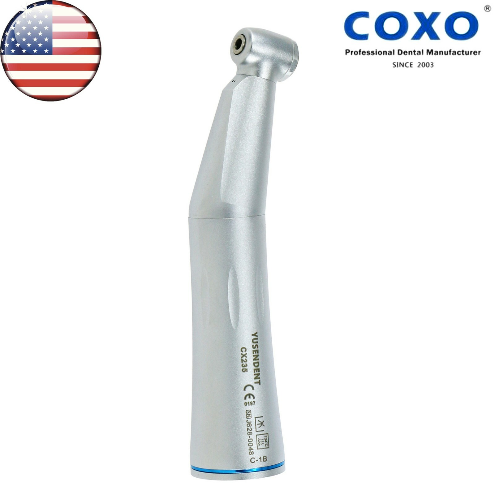 US COXO Dental Low Speed Handpiece Contra Angle Inner Water Air Motor 2/4 Holes