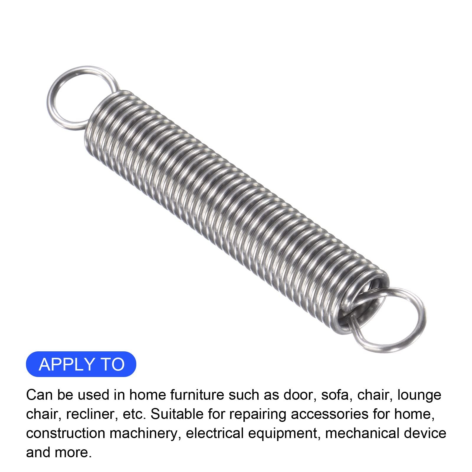 METALLIXITY Extension Spring (1.5x12x80mm/0.06″x0.48″x3.15″) 2Pcs, 304 Stainl…