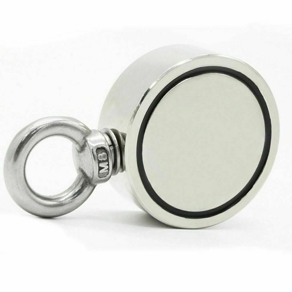 500LBS Double Sided Pulling Force Round Super Strong Neodymium Fishing Magnet