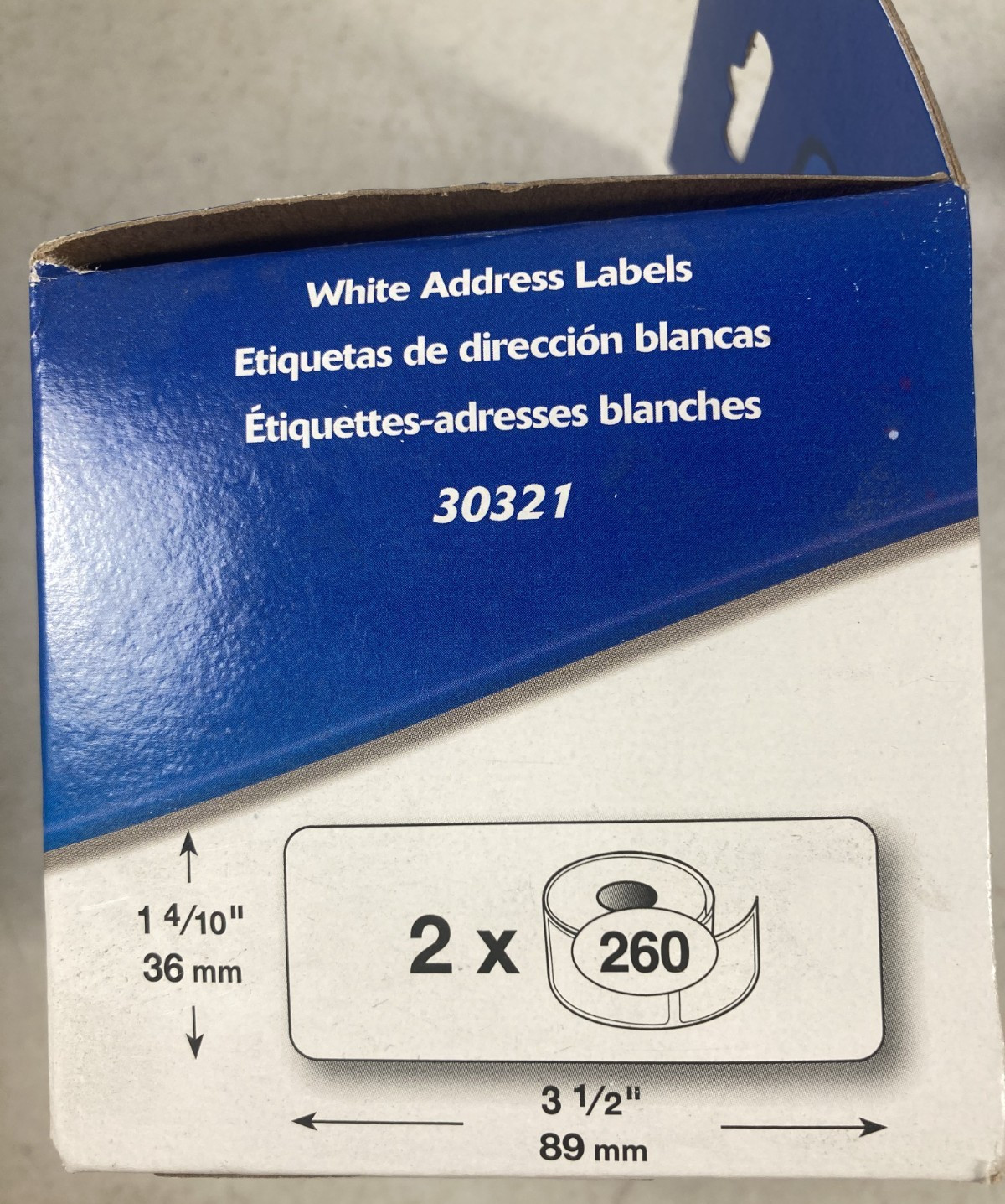Lot of 3 DYMO LabelWriter 30321 white address labels – 2 rolls per box –