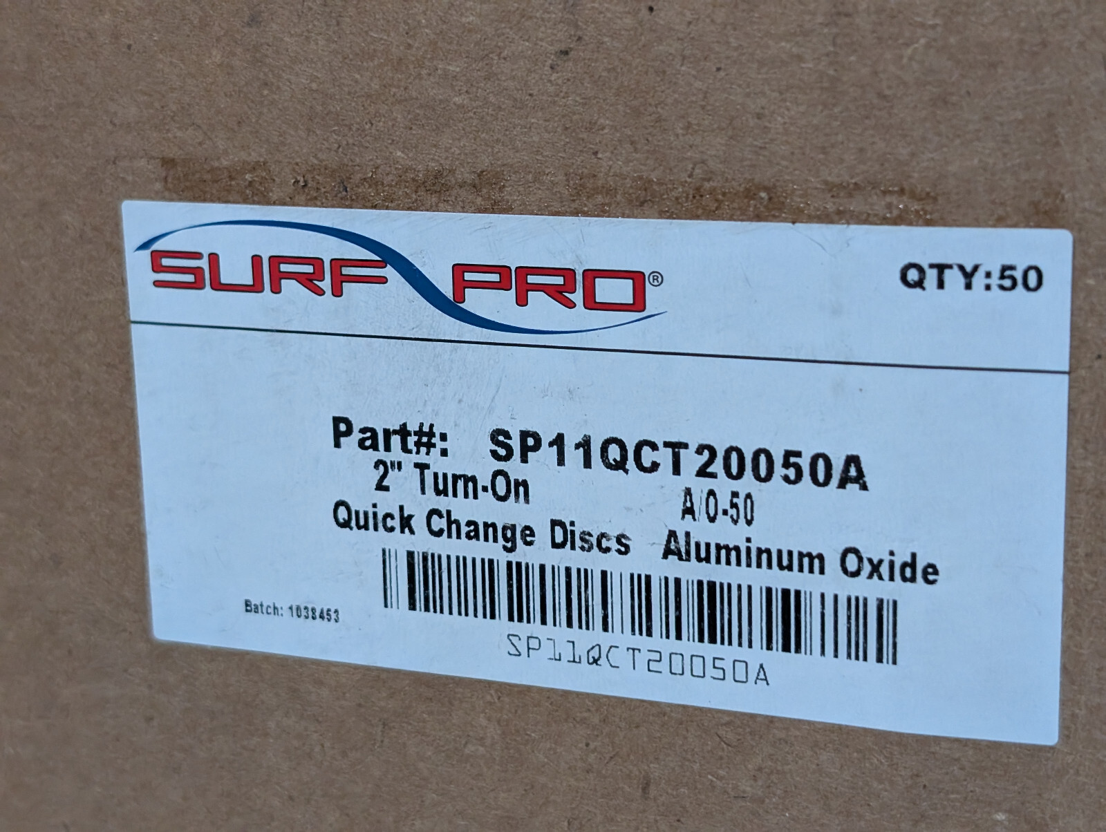 Surf Pro SP11QCT20050A Quick Change Discs, 2″ Turn-On, Aluminum Oxide, 50 Ct Box