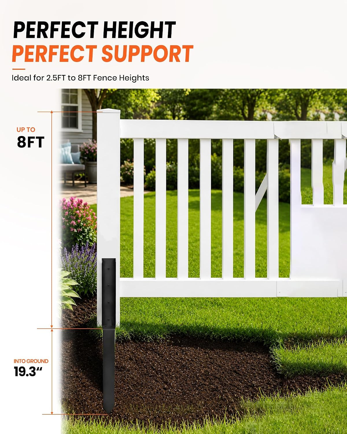 Fence Post Repair Kit, Heavy Duty 4X4/6X6 Fence Post Anchor Ground Stakes for Le