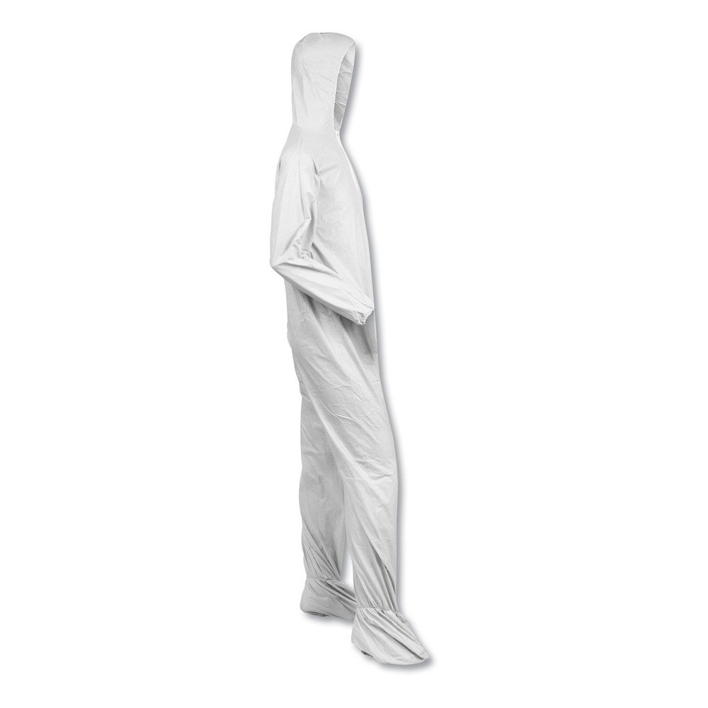 KleenGuard 44334 A40 Elastic-Cuff Ankle Hood Boot Coveralls – XL, WHT (25/CT)New