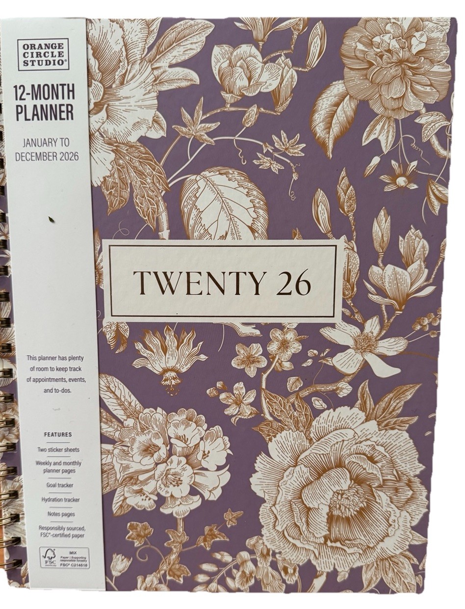 2026 Planner Orange Circle Studio Planner 12 Months Planner Jan-Dec 2026 10×8”