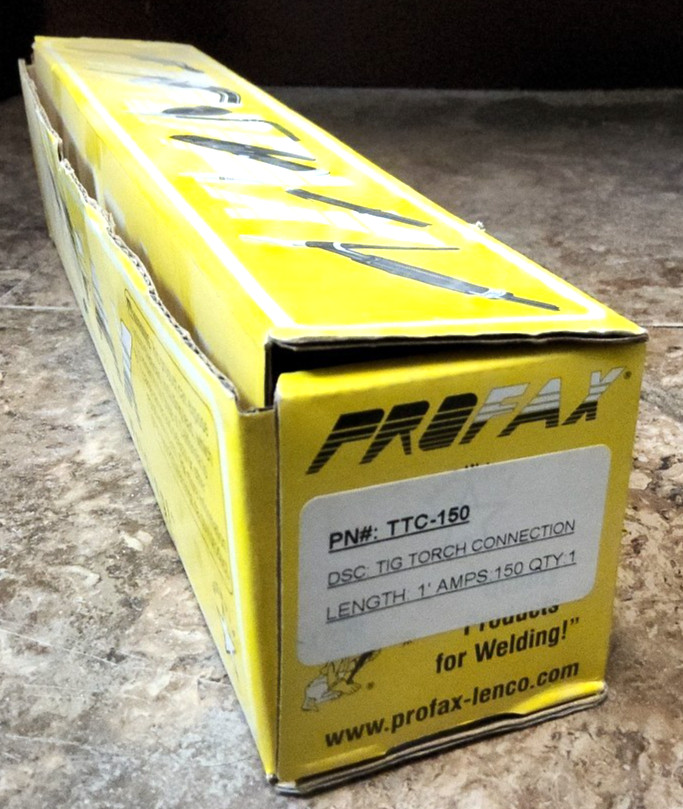 PROFAX TTC-150 TIG TORCH CONNECTION LENGTH 1′ AMPS 150
