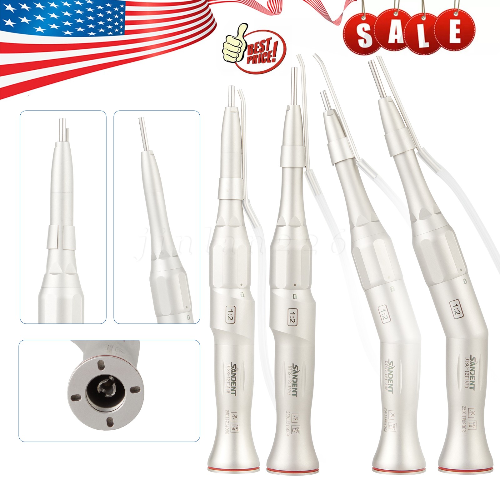 Dental Surgical Handpiece 20° Angle Straight Attachment 1:2 E-type NSK Style