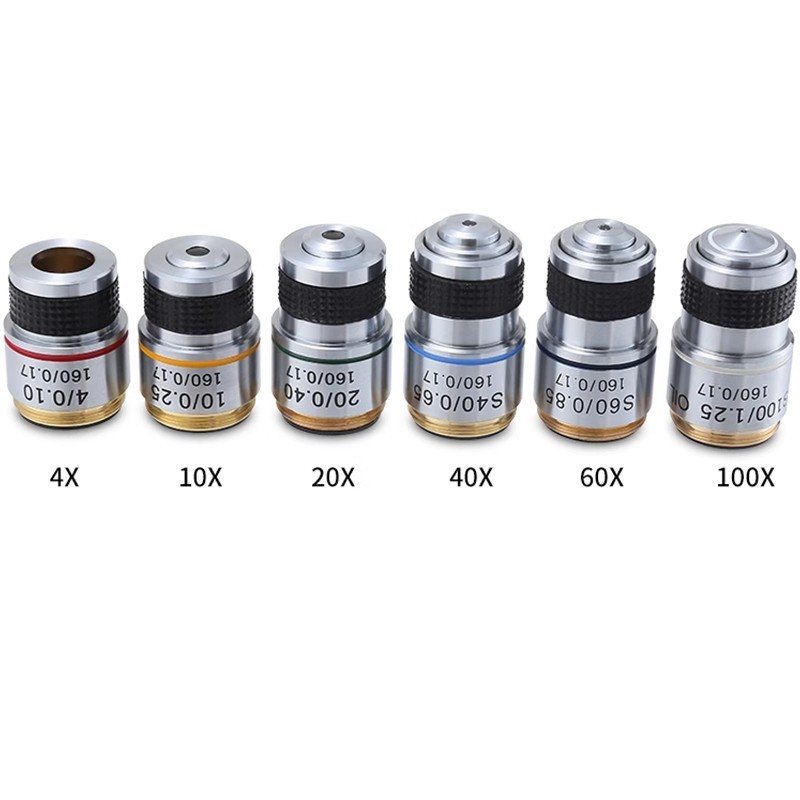 4X 10X 20X 40X 100X Achromatic Objective Lens for Biological Microscope 185mm