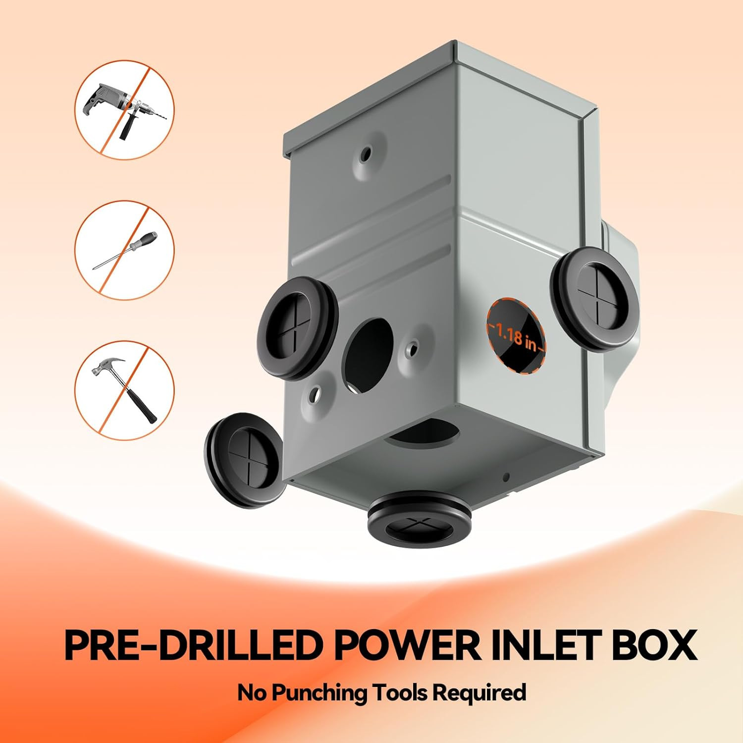 A a in 50 Amp Generator Cord 15FT and Power Inlet Box, Pre-Drilled 50 Amp Genera