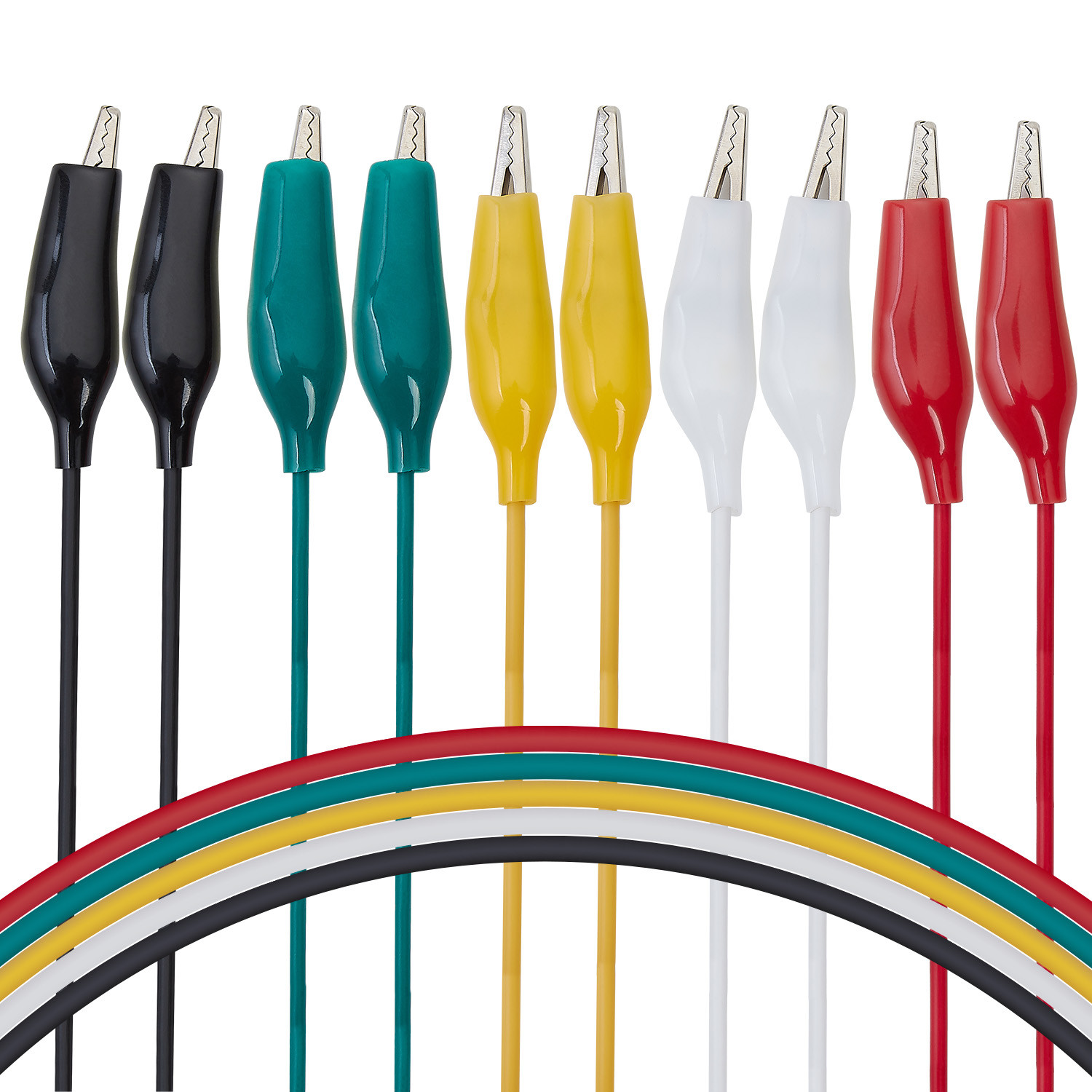 WGGE WG-026 20 Pieces and 5 Colors Test Lead Set & Alligator Clips,20.5 inches