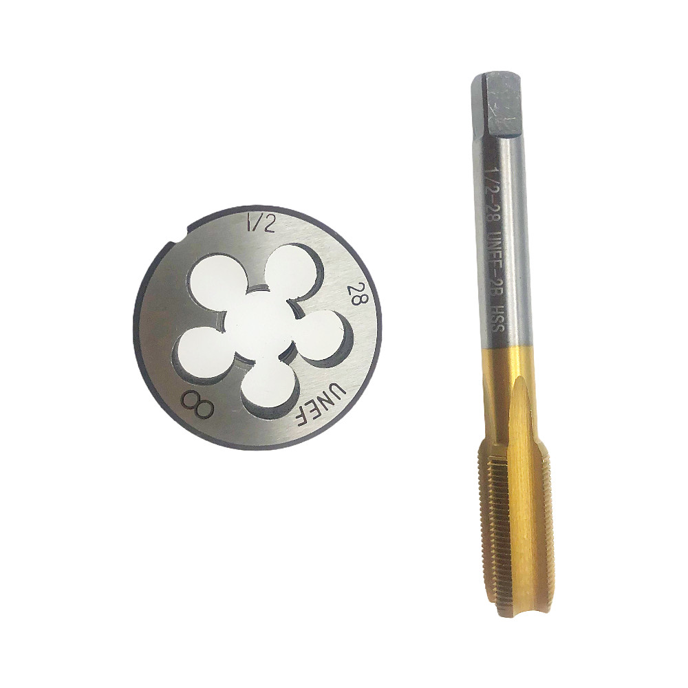 Tap & Die Set 1/2″-28 New 1/2-28 Gunsmithing TiN Coated RH Thread For 1/2″-28