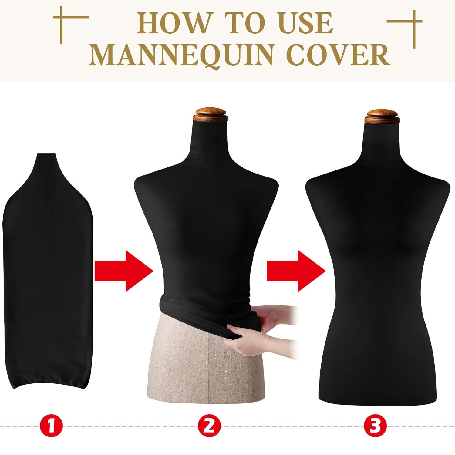 2 Pieces Mannequin Fabric Cover Soft Stretchy Clothing Upper Body Mannequin Cove
