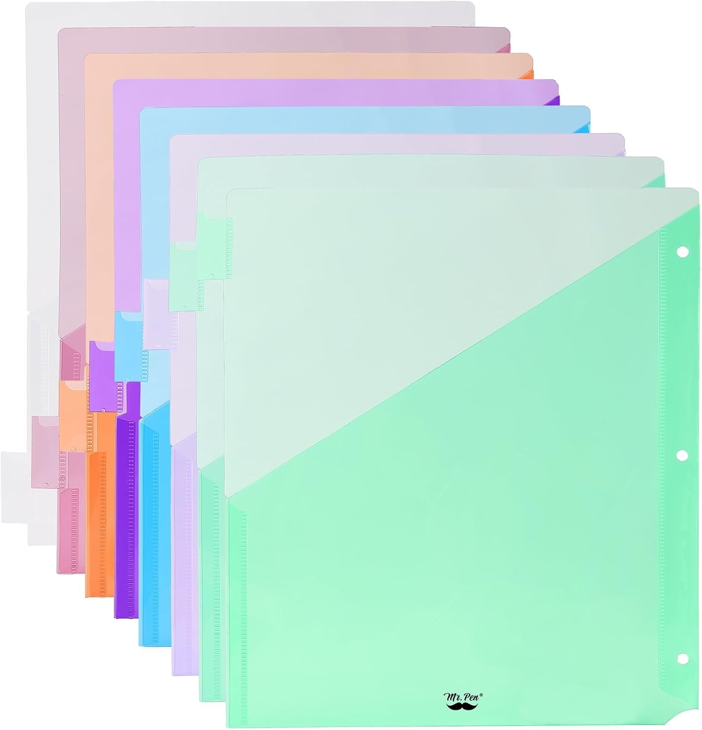 8 Colorful Pocket Dividers for Binders – Durable, Tear-Resistant & Customizable
