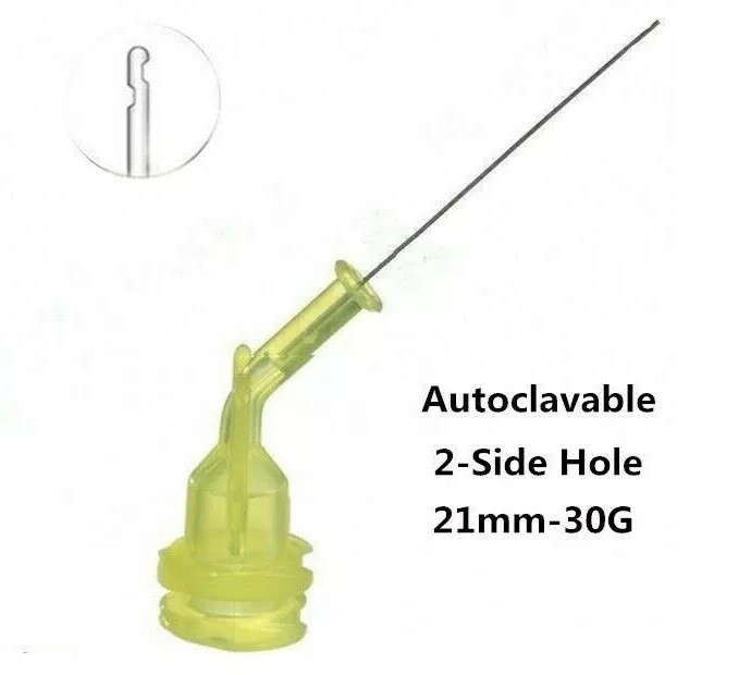 Dental Endo Irrigation Tip 21/26mm Elbow Double Side For Root Canal Clean Syring