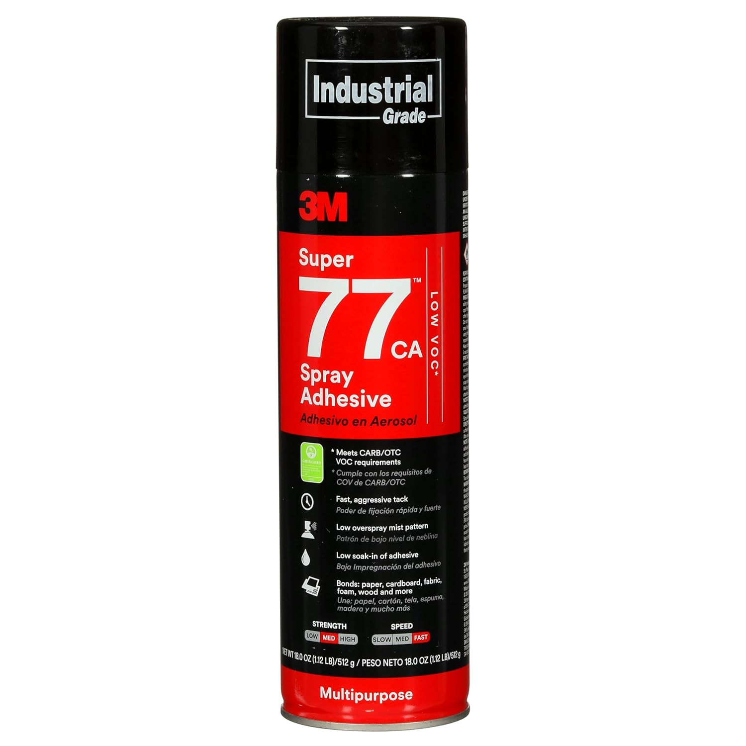 3M Super 77 Multipurpose Permanent Spray Adhesive Glue, Low VOC, Paper, Cardboar