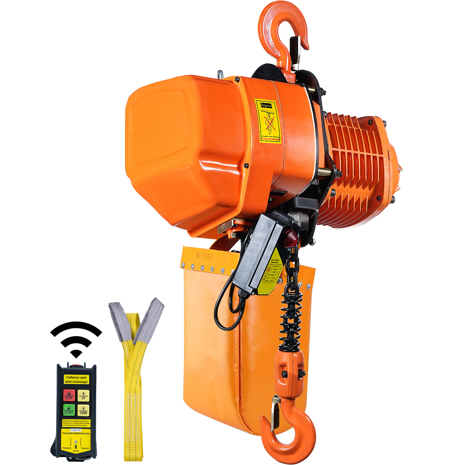 VEVOR 2 Ton Electric Chain Hoist Three Phase Crane Hoist 4400lbs Load 20 ft Lift