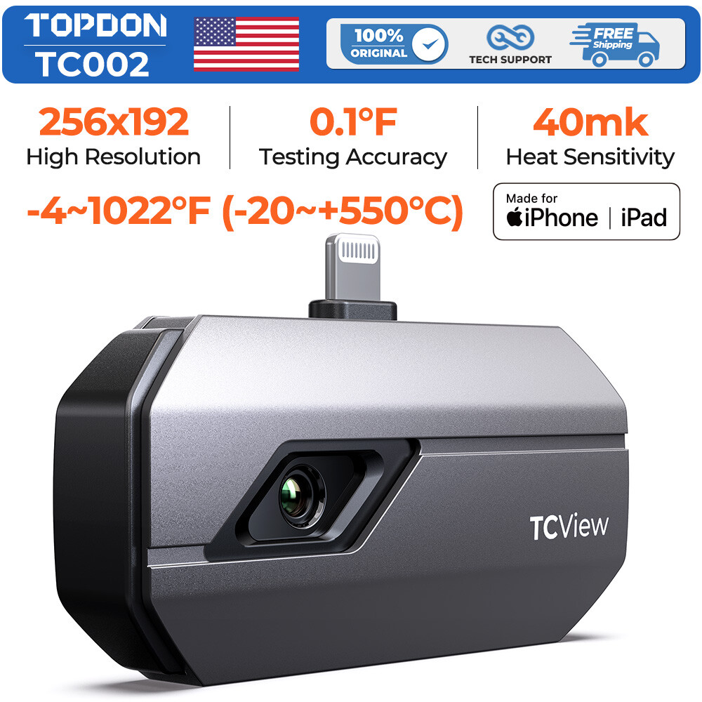 TOPDON TC002 Thermal Camera for IOS 256 X 192 Resolution with Secondary Analysis