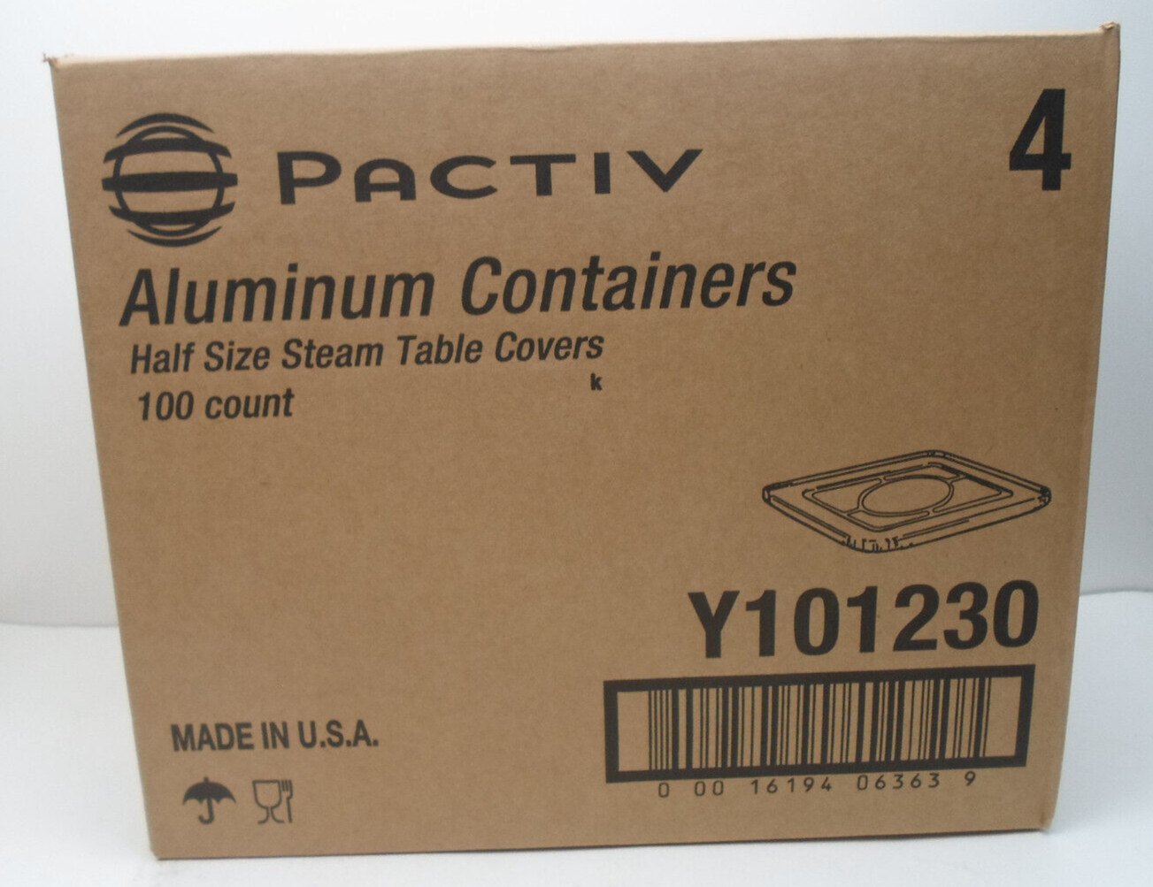 Pactiv Y101230 Aluminum Steam Table Cover Flat Top – Silver (100/Case)