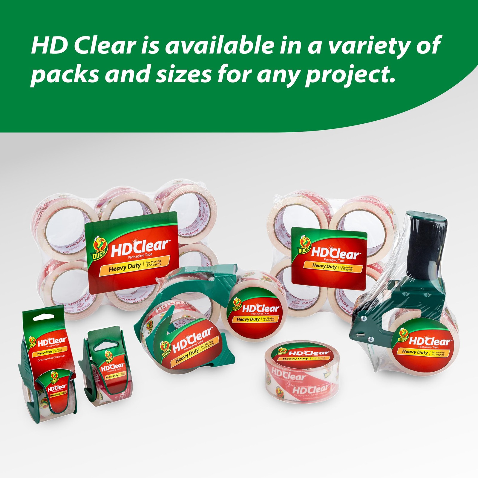 Duck HD Clear Extra Long Packing Tape – 6 Rolls of ﻿6 Rolls, 109 yds,