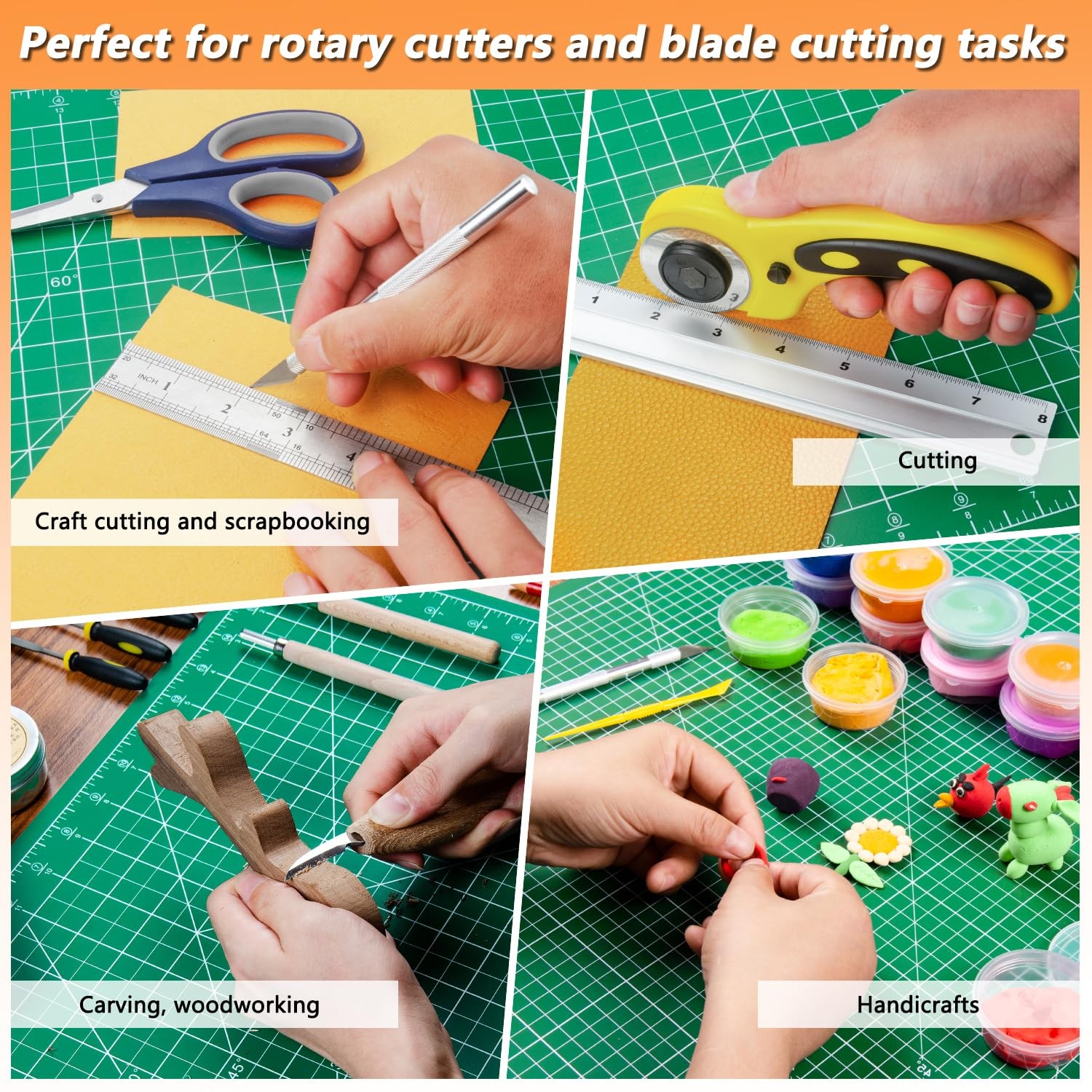 Ecraft 24″x36″ Self-Healing Sewing Mat: Large Double Sided 36″L x 24″W, Green
