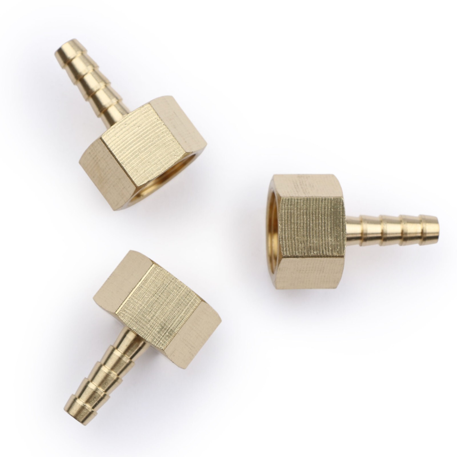U.S. Solid 3pcs Brass Hose Fitting Pipe Adapter 1/4″ Barb To 3/8″ NPT Female