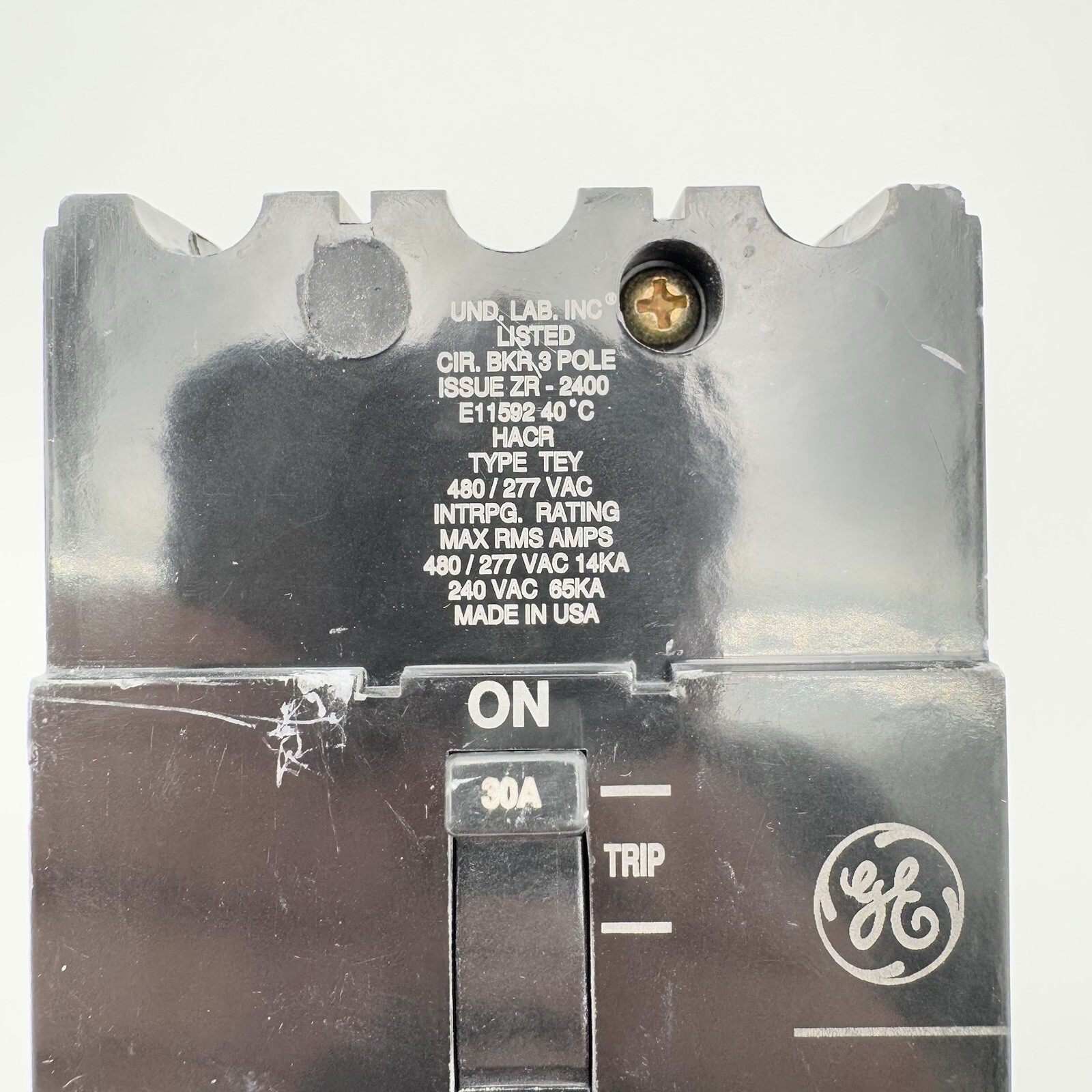 GE Breaker TEY330 3 Pole 30A 277/480 General Electric Bolt On