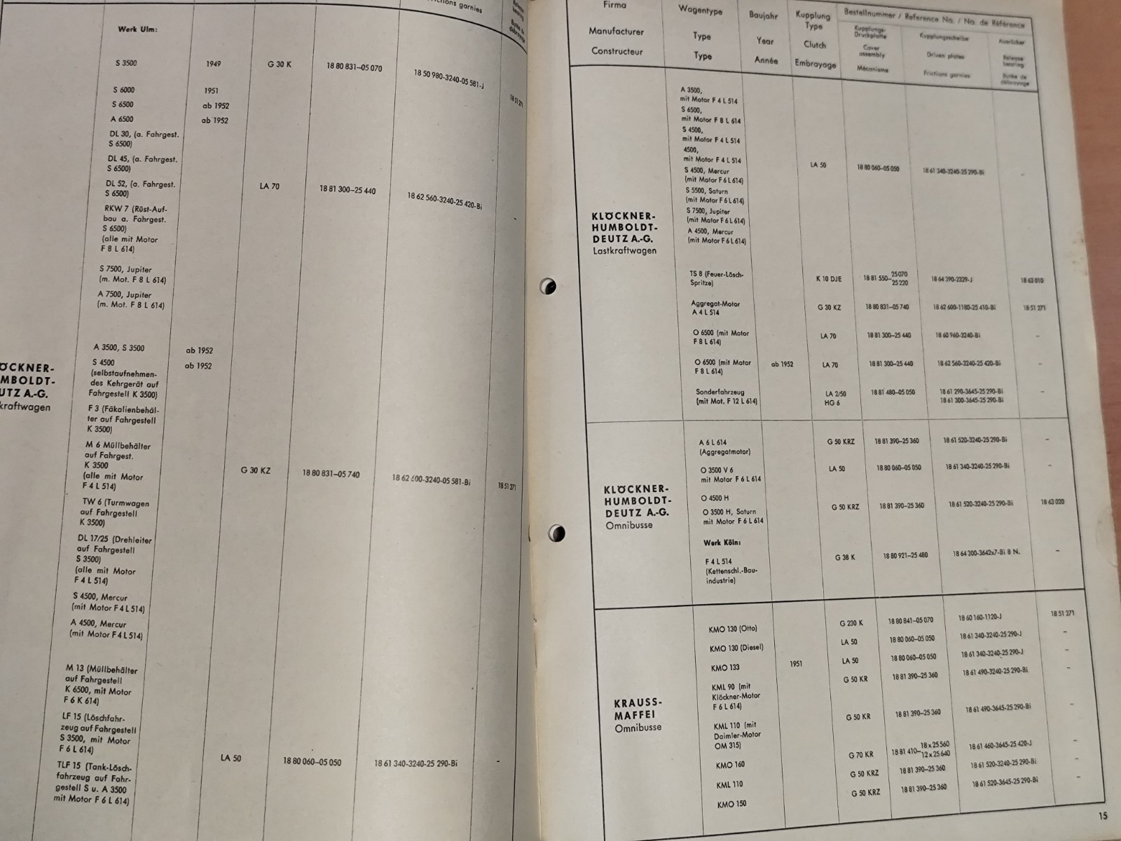 Fichtel & Sachs Hermann Schmidt catalogue FL 56 for example truck and bus commercial vehicle MK9