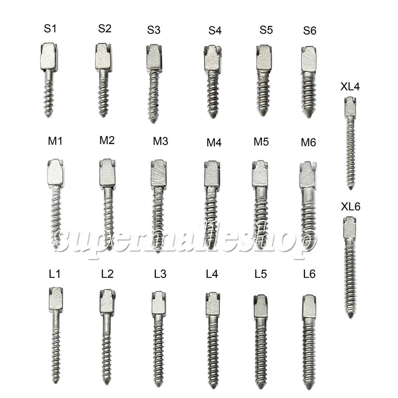 12Pcs/Box Dental Endodontic Screw Posts Gold Plated Conical Kits Refill All Size