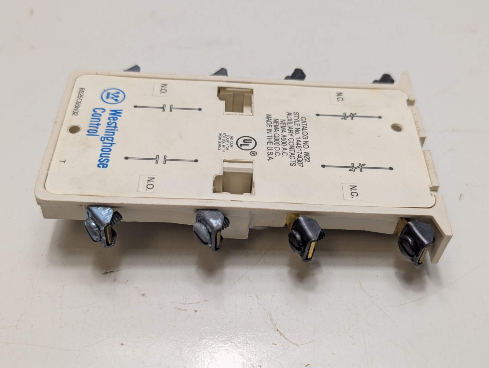 WESTINGHOUSE W22 Auxiliary Contact 2 NO 2 NC 1A48174G07 A600AC