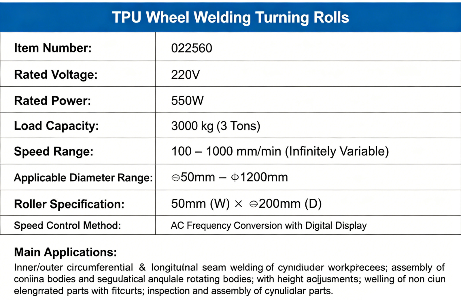 3T 660lbs Welding Turning Rolls Metalwork Weld Table Positioner 4 Soft Roller