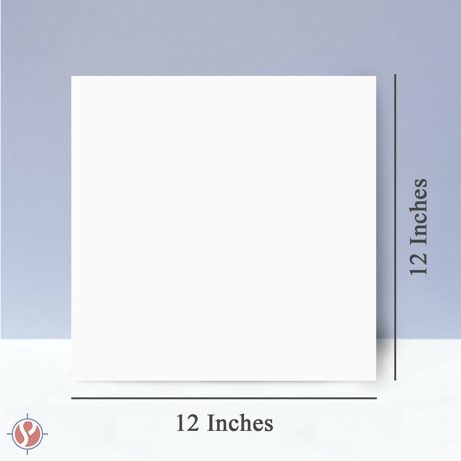 12 x 12″ Fine Square Cardstock Paper, Bright White, Smooth, 25 Per Pack