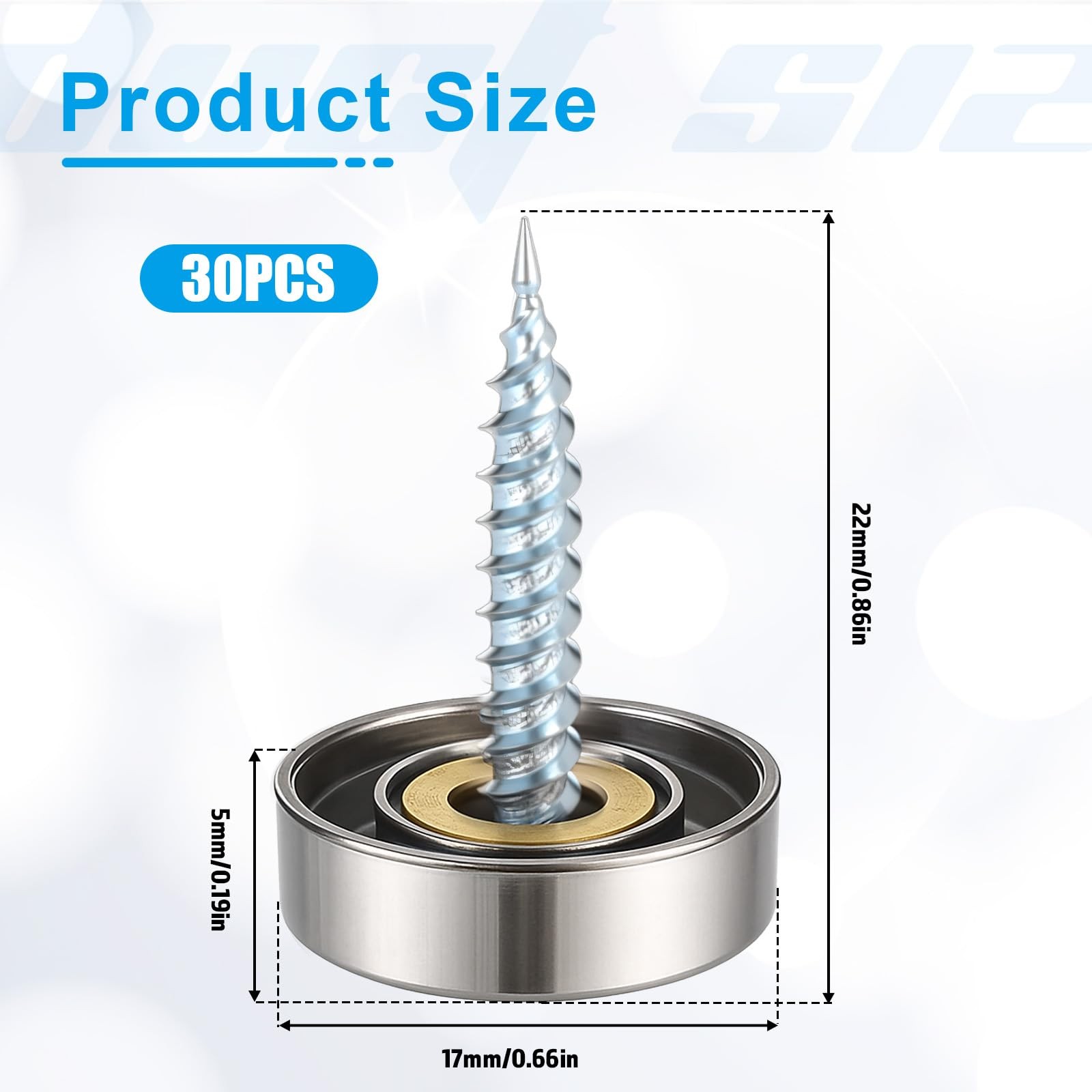 30 PCS Decorative Screws with Caps, Screws with Caps Stainless Steel Mirror D…