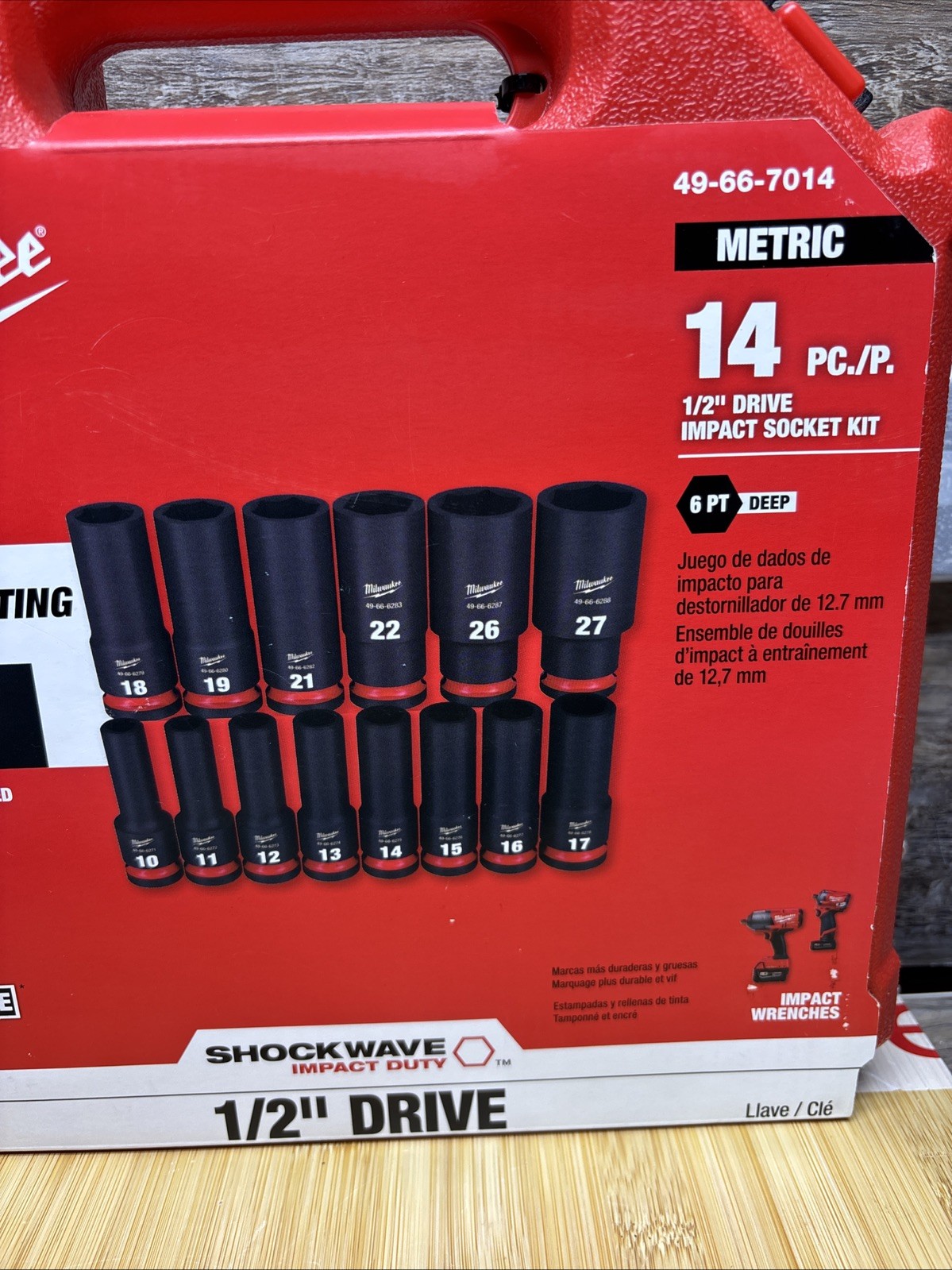 Milwaukee 49-66-7014 14PC SHOCKWAVE Impact Duty 1/2″ Drive Metric 6PT Socket Set