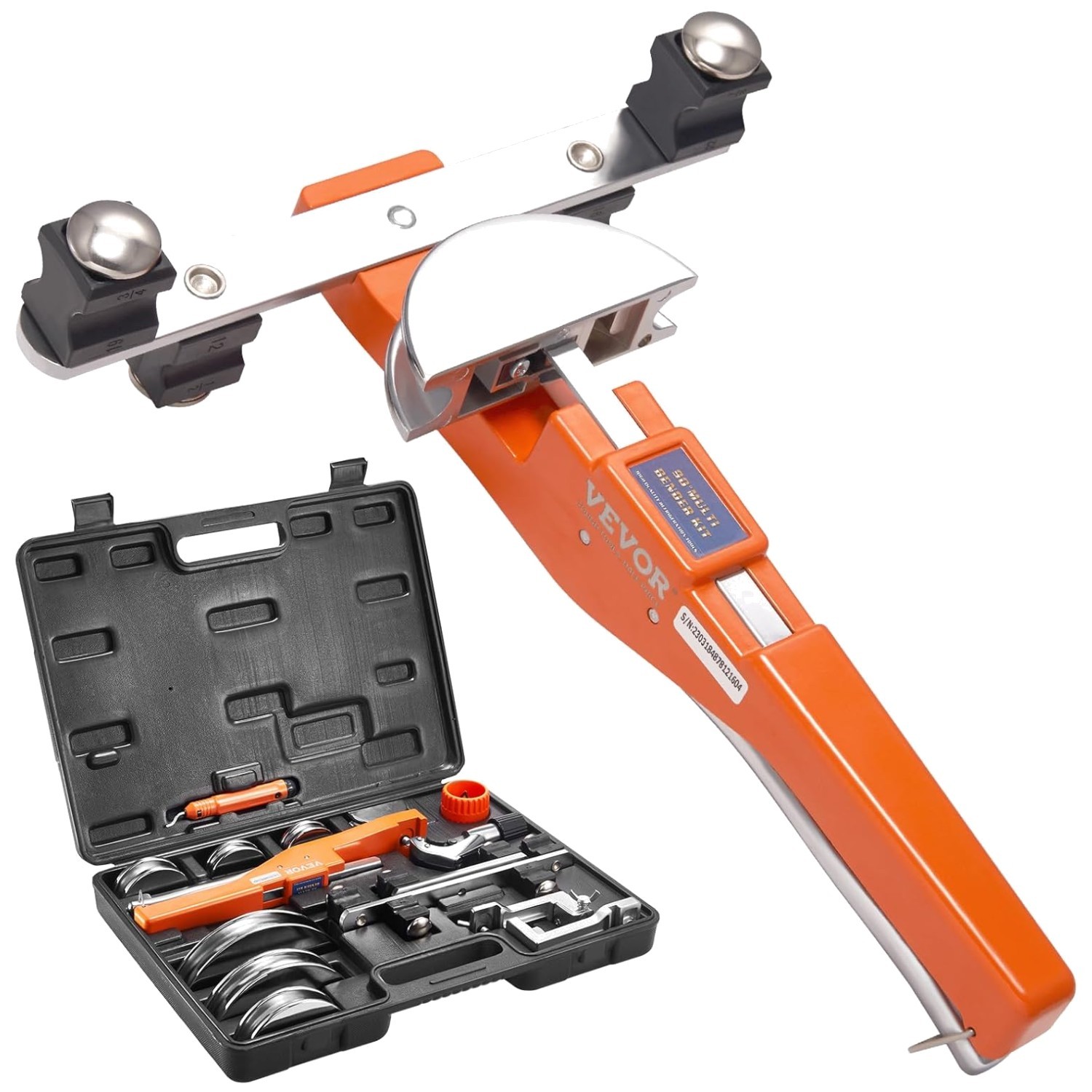 Versatile Hand-Powered Pipe Tube Bender with 90° Flexibility & Accessories
