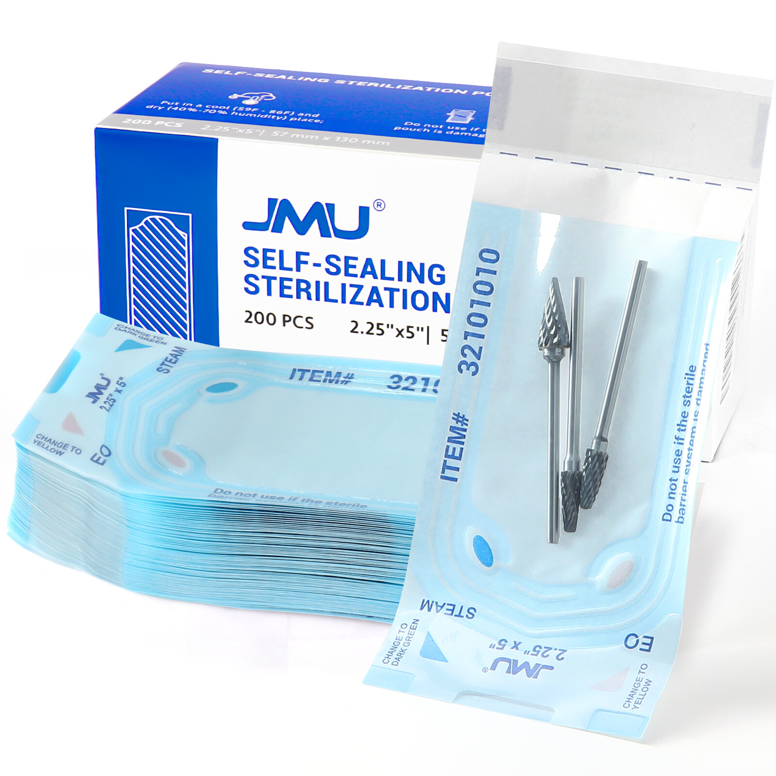 JMU 200Pcs/Box Dental Self-Sealing Sterilization Pouches 2.25″ x 5″
