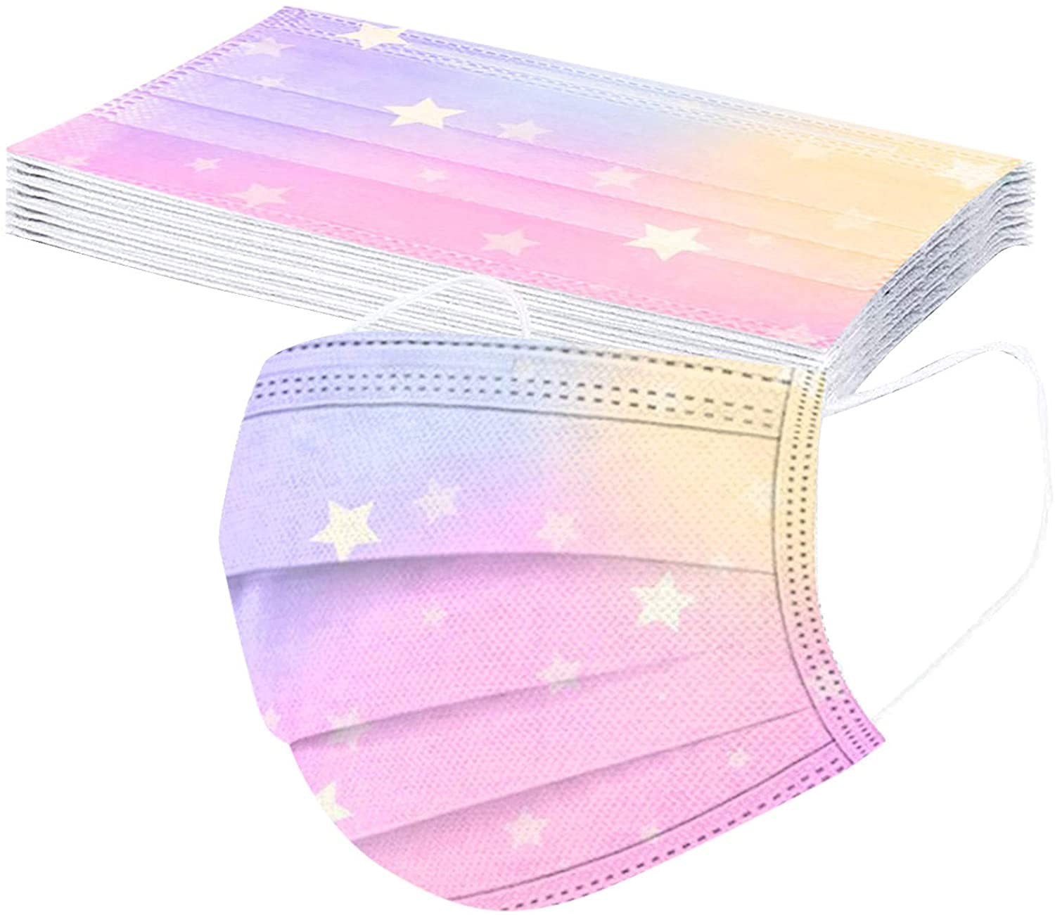 Xesakesi 50 Pack Kids Disposable Face 50 Count (Pack of 1), Multicolor