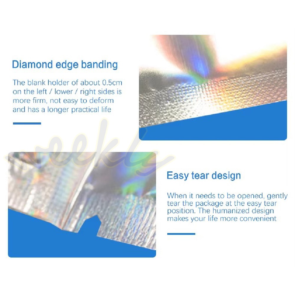 100 Holographic Mylar Foil Bags Smell Proof Resealable Clear Zip Lock Pouch Food