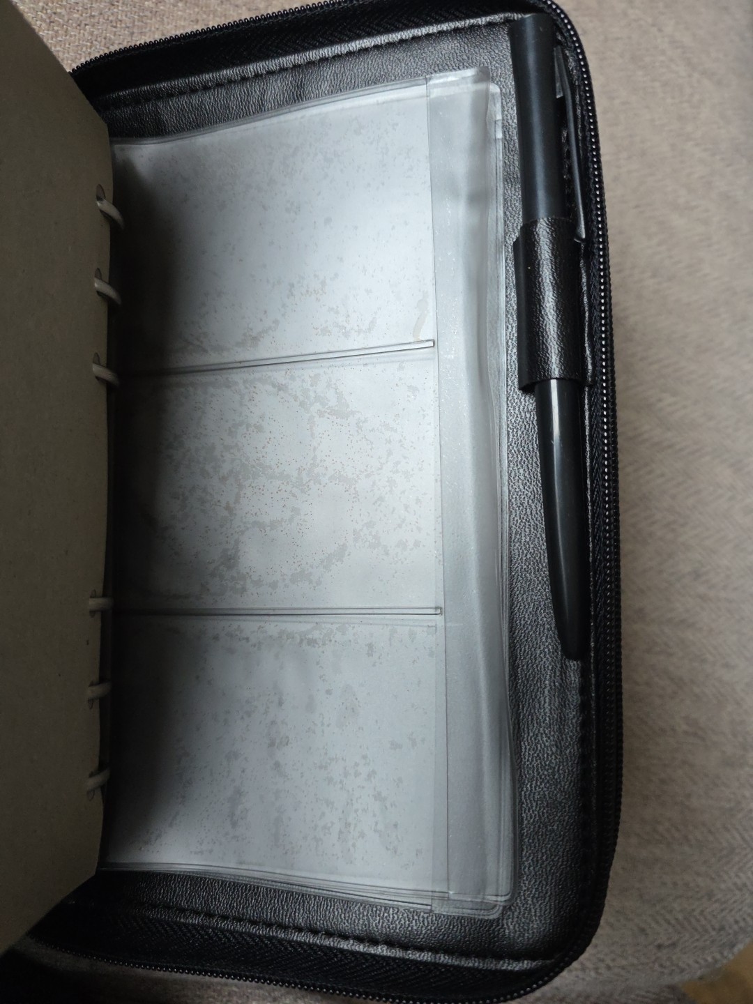VTG Enzo Baglioni Brown 6 Ring Zip Around Dynamic Diary Day Planner Organizer