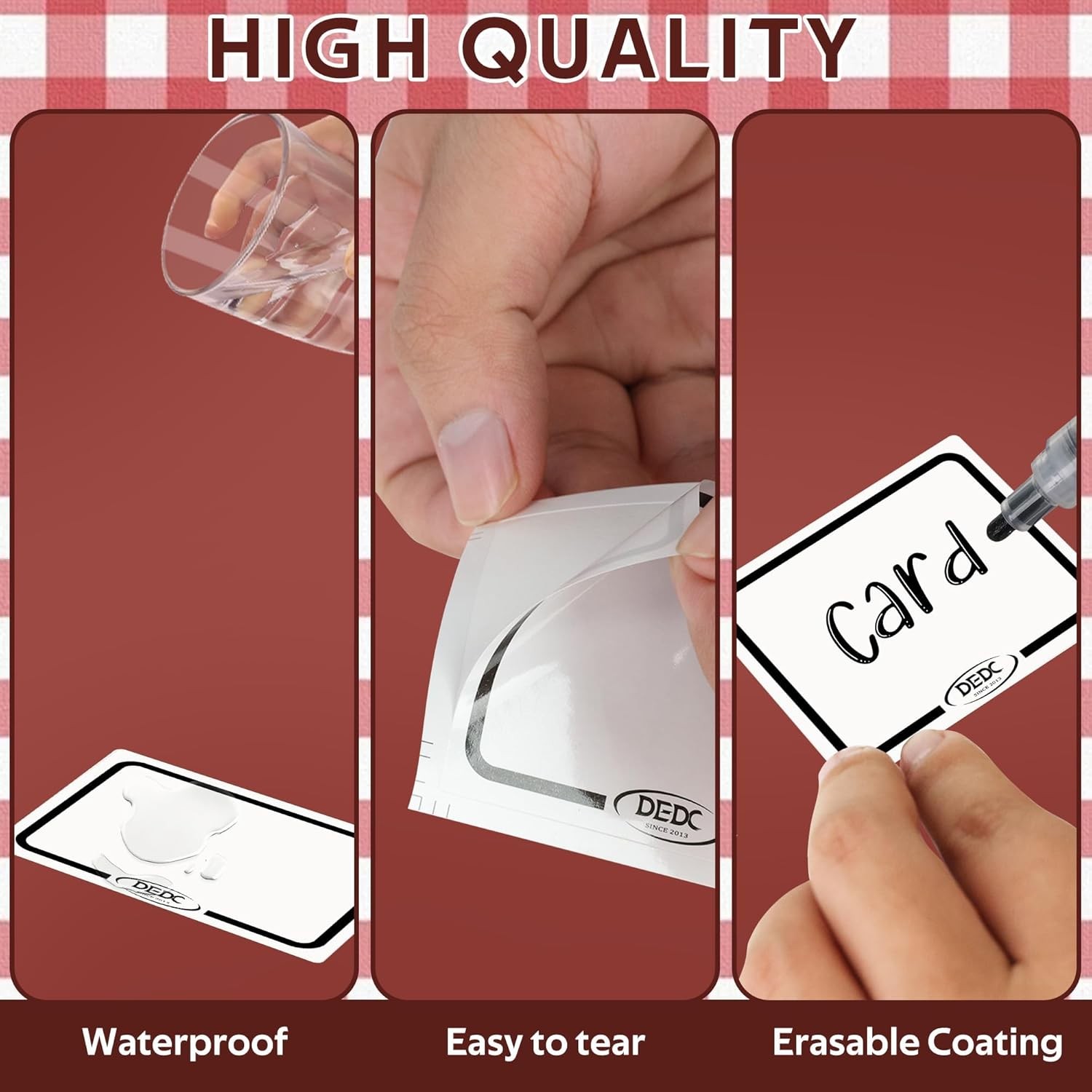 DEDC 100 Reusable Dry Erase Labels Stickers Blank White Self Adhesive Tags for M