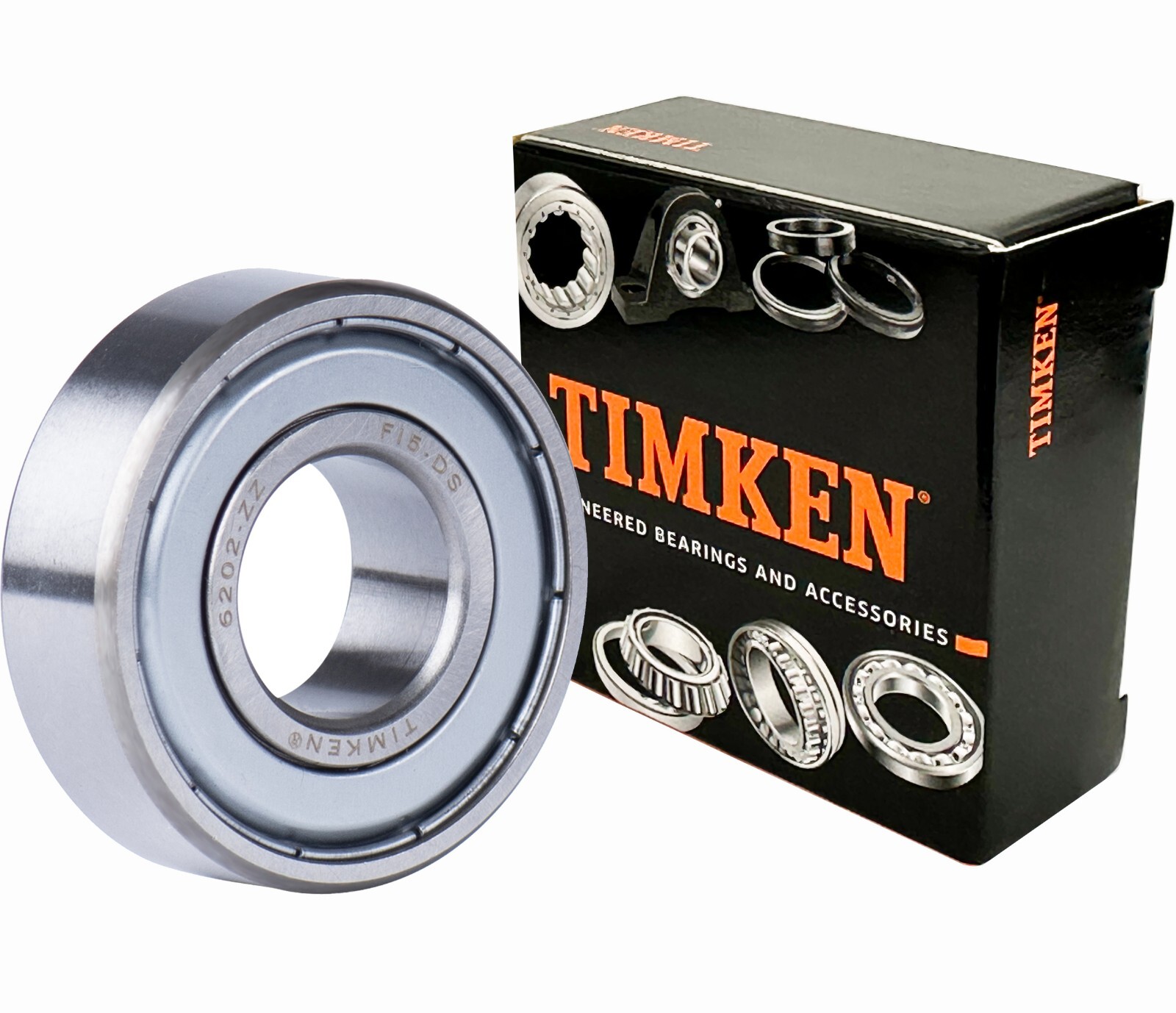 2PACK TIMKEN 6202-ZZ 15X35X11MM Double Metal Seal Ball Bearings