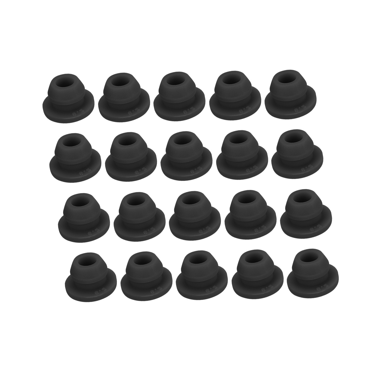 20pcs Silicone Snap in Locking Hole Plug 6mm Narrow Groove 2mm Black