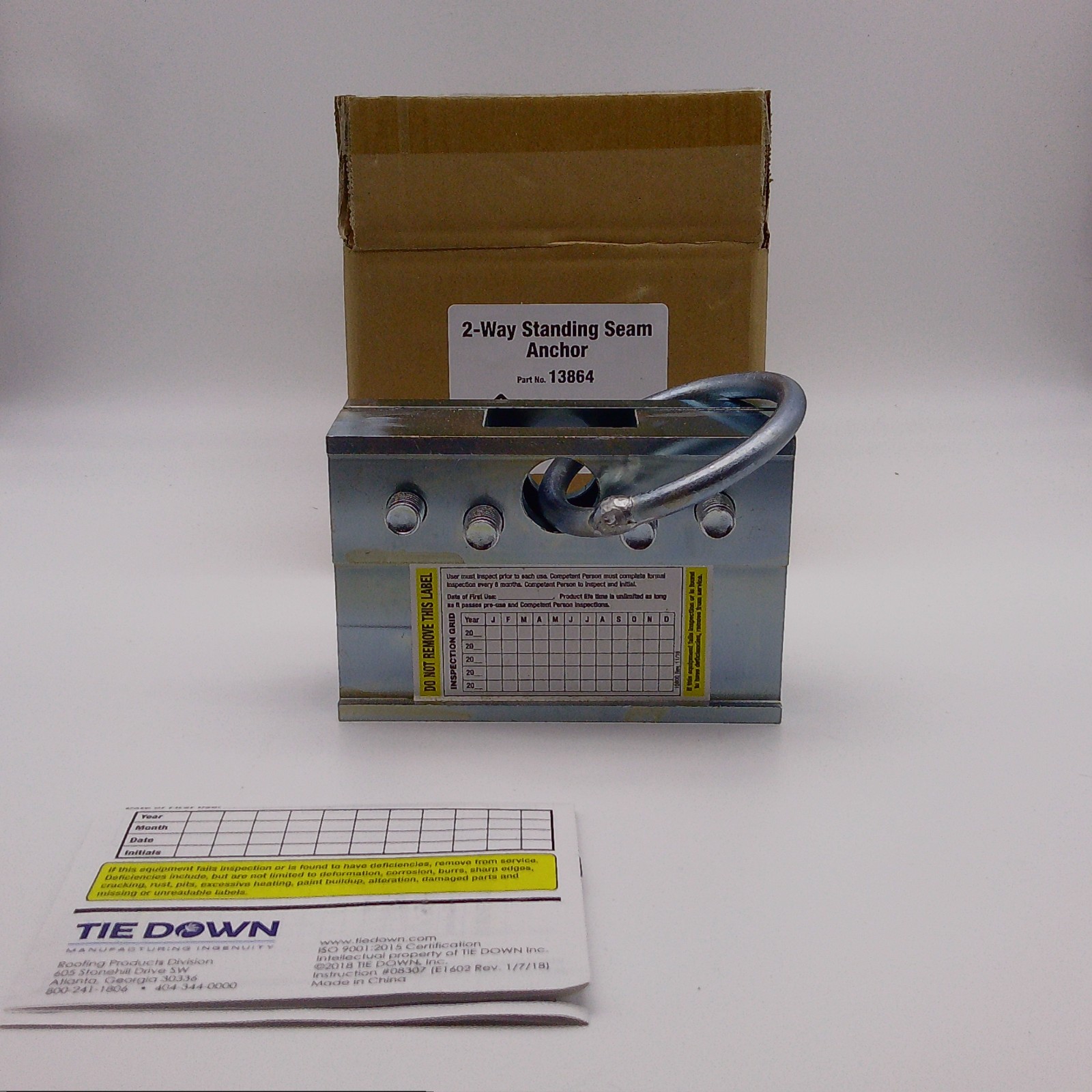 Roof Zone 2-Way Standing Seam Anchor Clamp Tie Down PART No. 13864