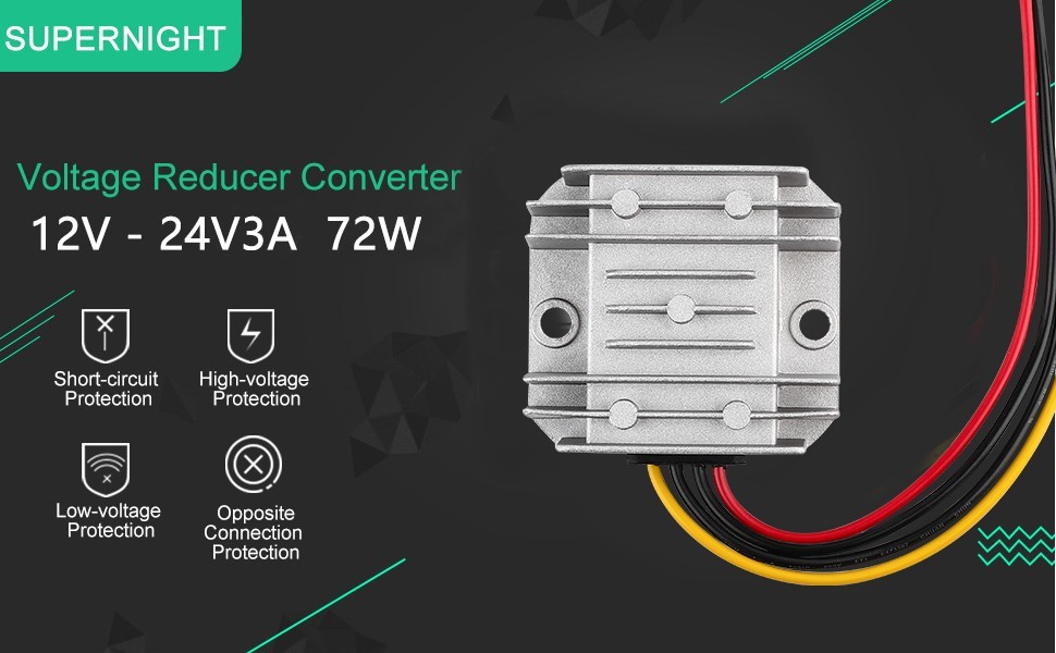 12V Step Up to 24V 3A 72W Converter DC to DC Voltage Regulator Boost Converter