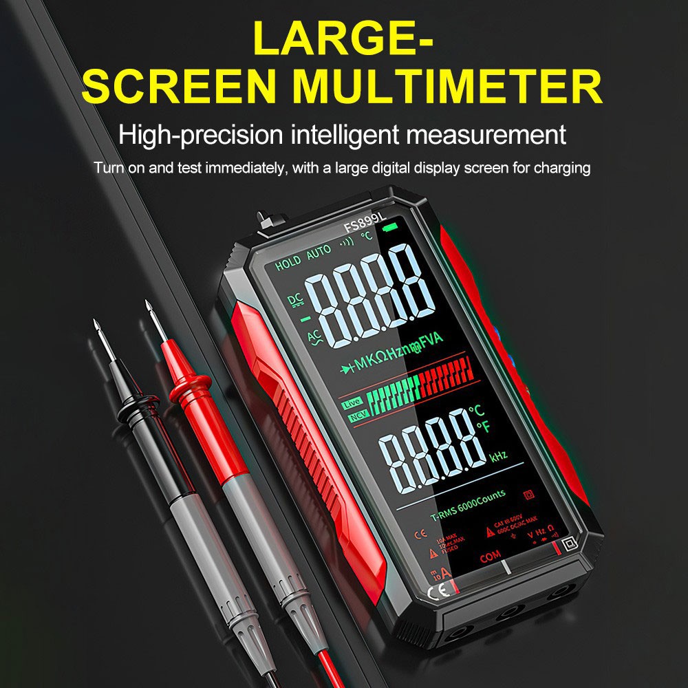 FS899L Smart Digital Multimeter,USB Rechargeable Auto-Ranging Multimeter Tester