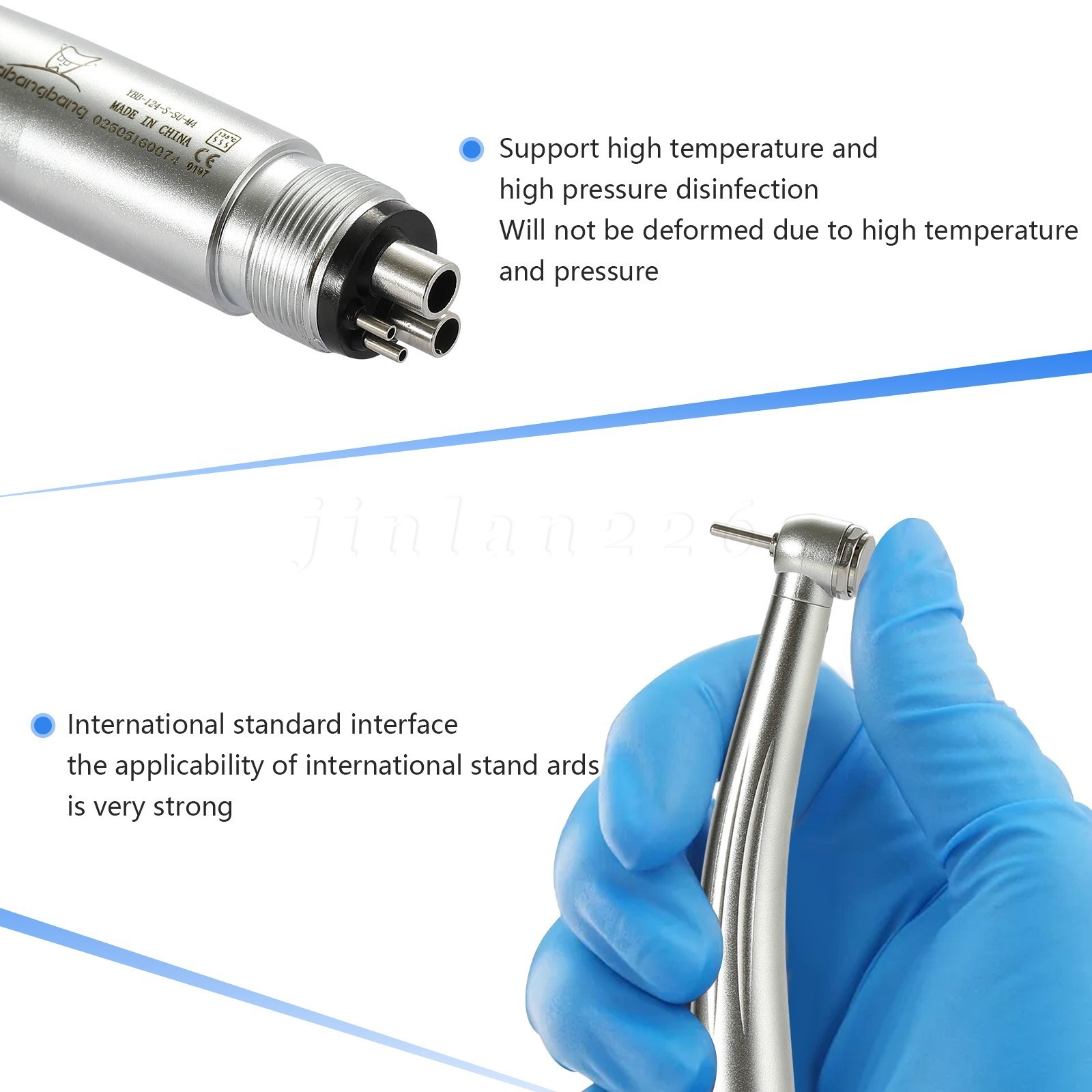 Dental High Speed Handpiece Small Mini Head Turbine 4 Hole Fit NSK
