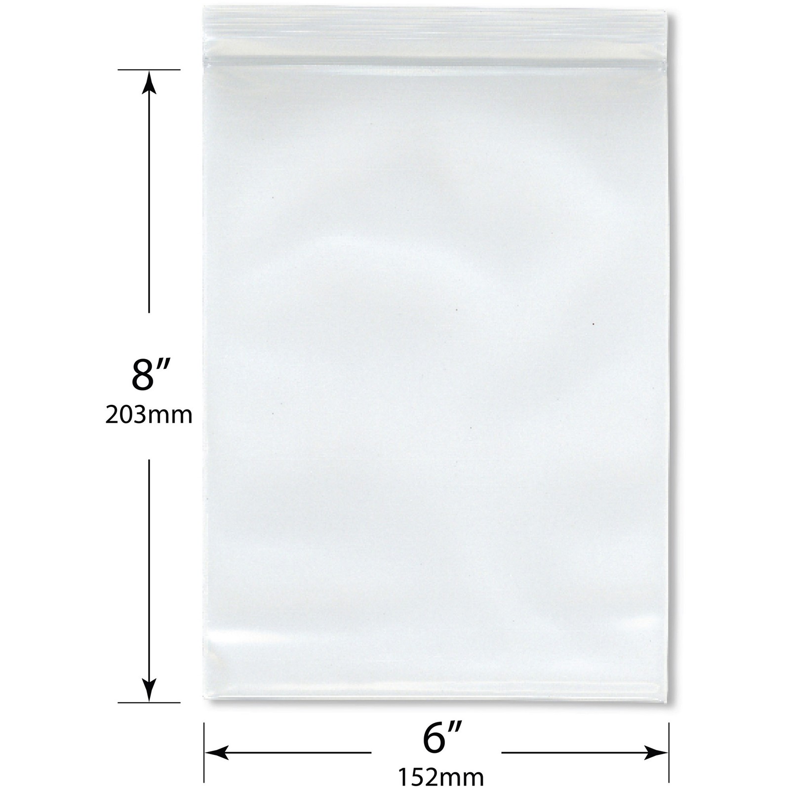 Plymor 6″ x 8″, 8 Mil Extra Thick Heavy Duty Zipper Reclosable Plastic Bags