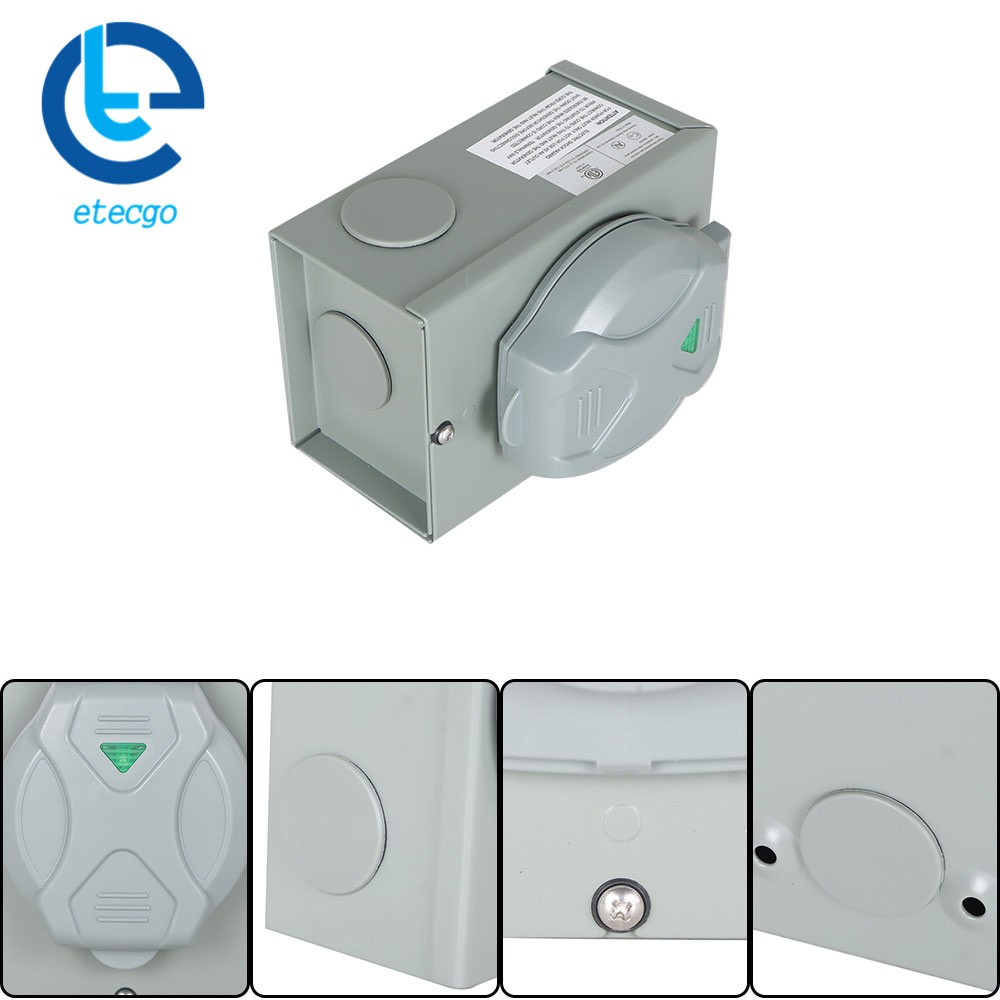 50 Amp 3 Prong Generator Power Inlet Box NEMA SS 2-50P Weatherproof 250 V 12.5KW
