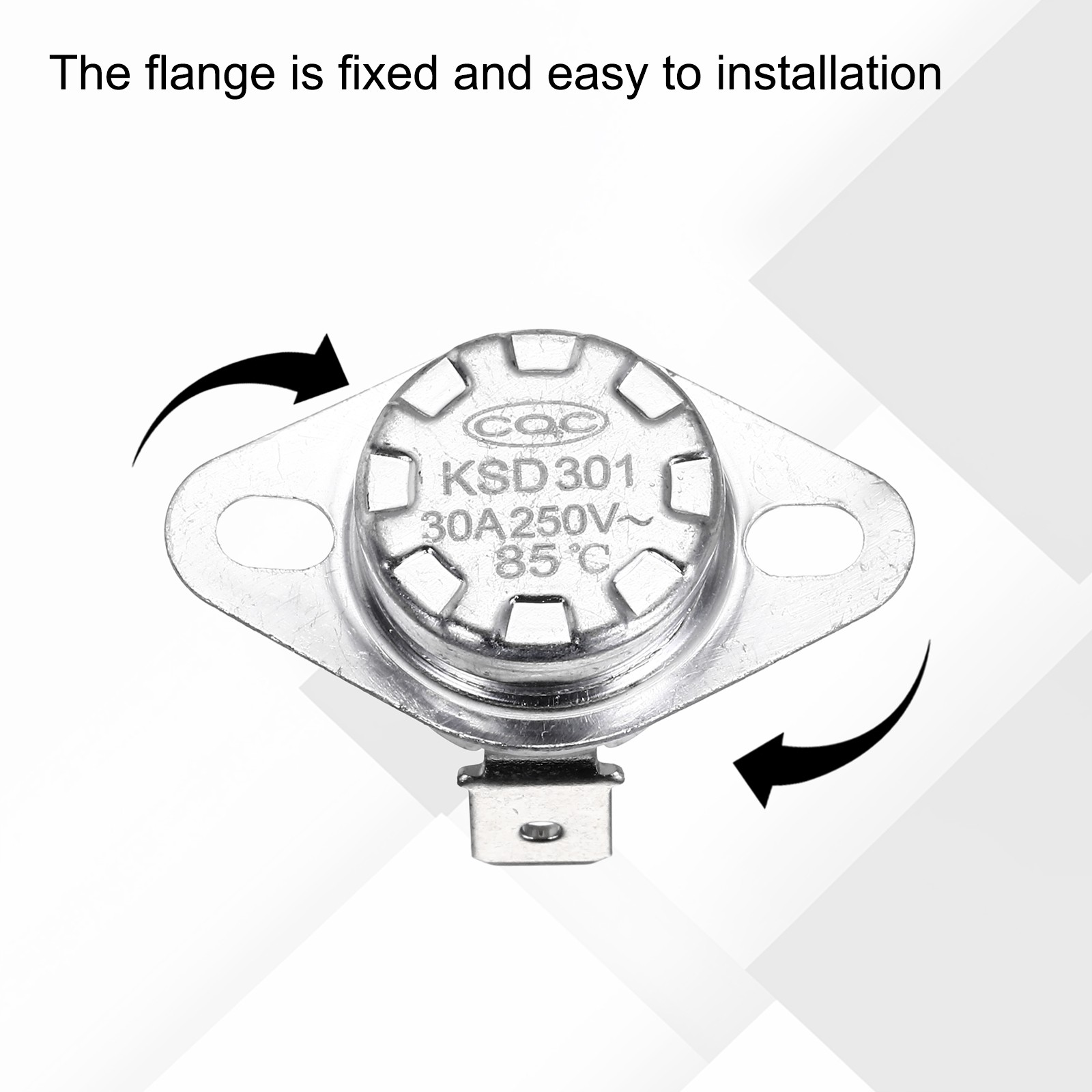 2 Pcs KSD301 Thermostat 85°C/185°F 30A N.C with Terminal Wire